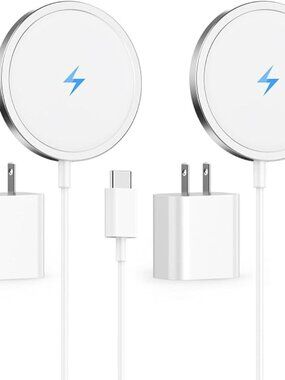 2-Pack Magnetic Wireless Charger for iPhone, Fast Mag-Safe Charging Pad with 20W